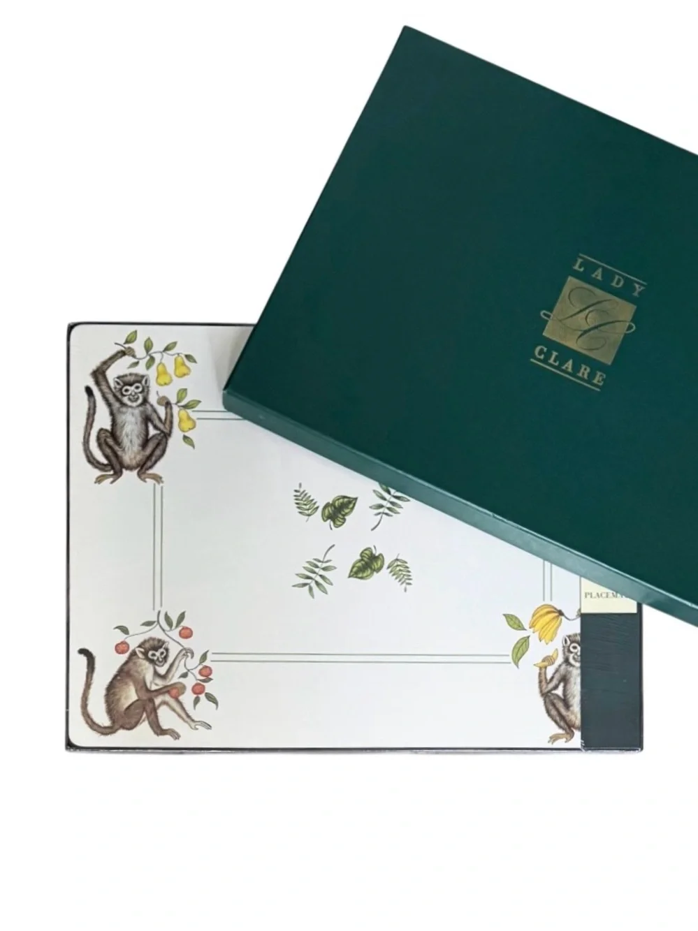 Lady Clare Handcrafted Placemat Set Featuring “Monkey Business